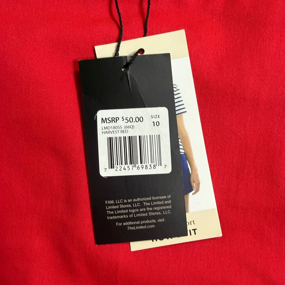 The Limited Tailored Shorts Harvest Red‎ Stretch Flat Front Mid Rise LMD180SS 10 - Picture 4 of 8